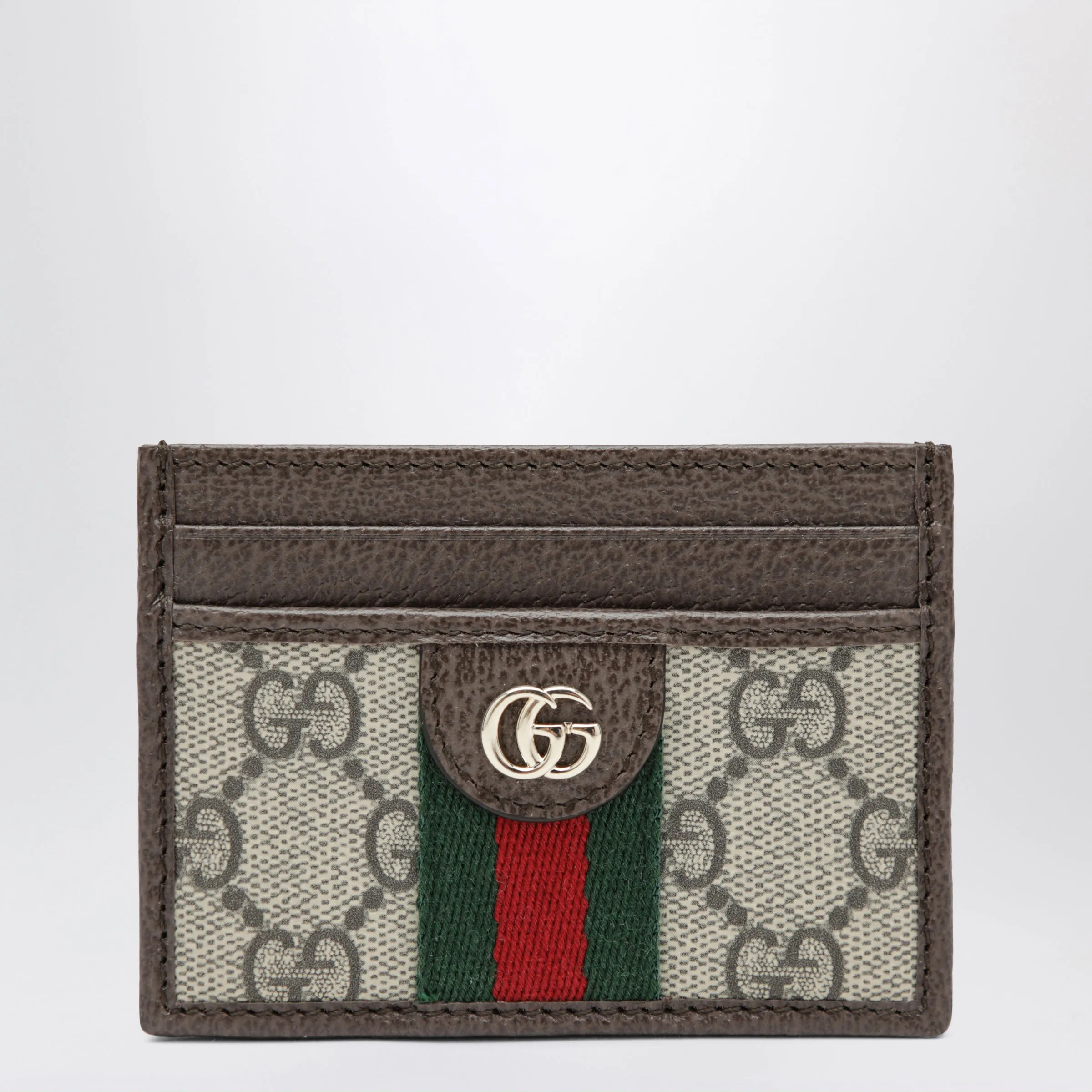 Ophidia Gg Supreme Card Holder In Beige/Dark Brown sold by Wanan Luxury