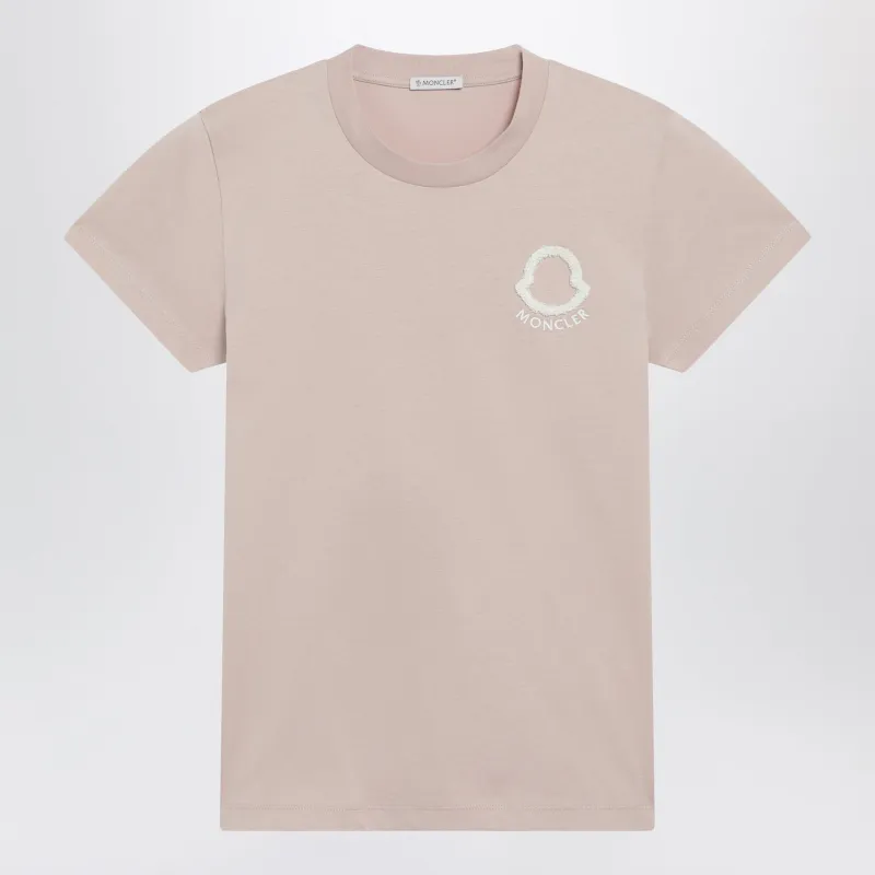 Pink T-Shirt With Logo Embroidery made by Moncler