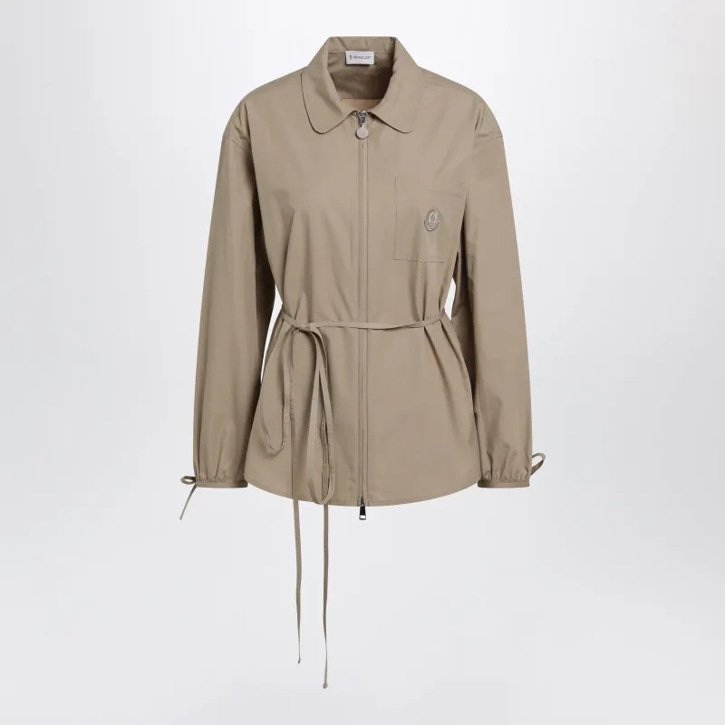 Beige Zip-Up Shirt Jacket made by Moncler