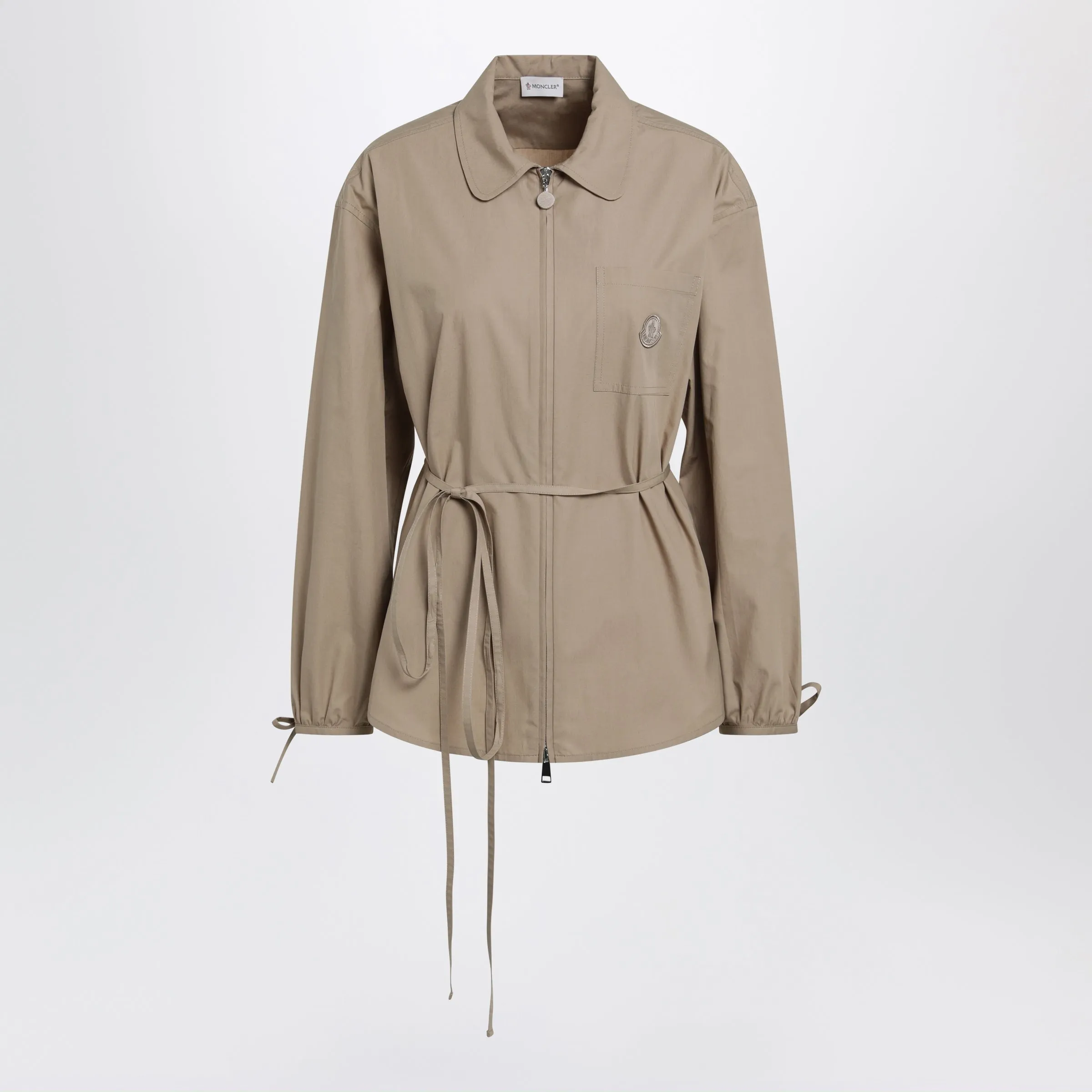 Beige Zip-Up Shirt Jacket sold by Wanan Luxury