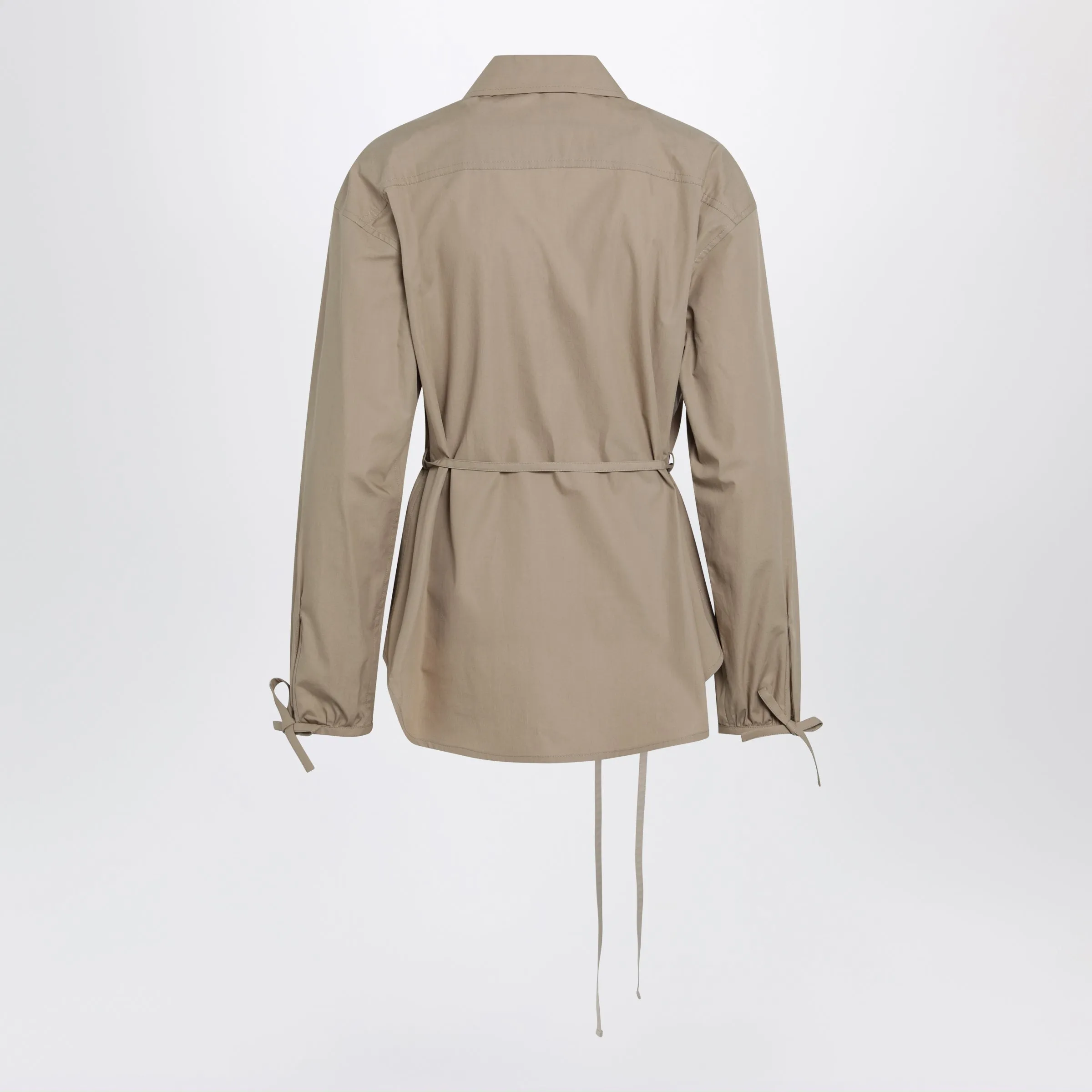 Beige Zip-Up Shirt Jacket sold by Wanan Luxury product image thumbnail 2