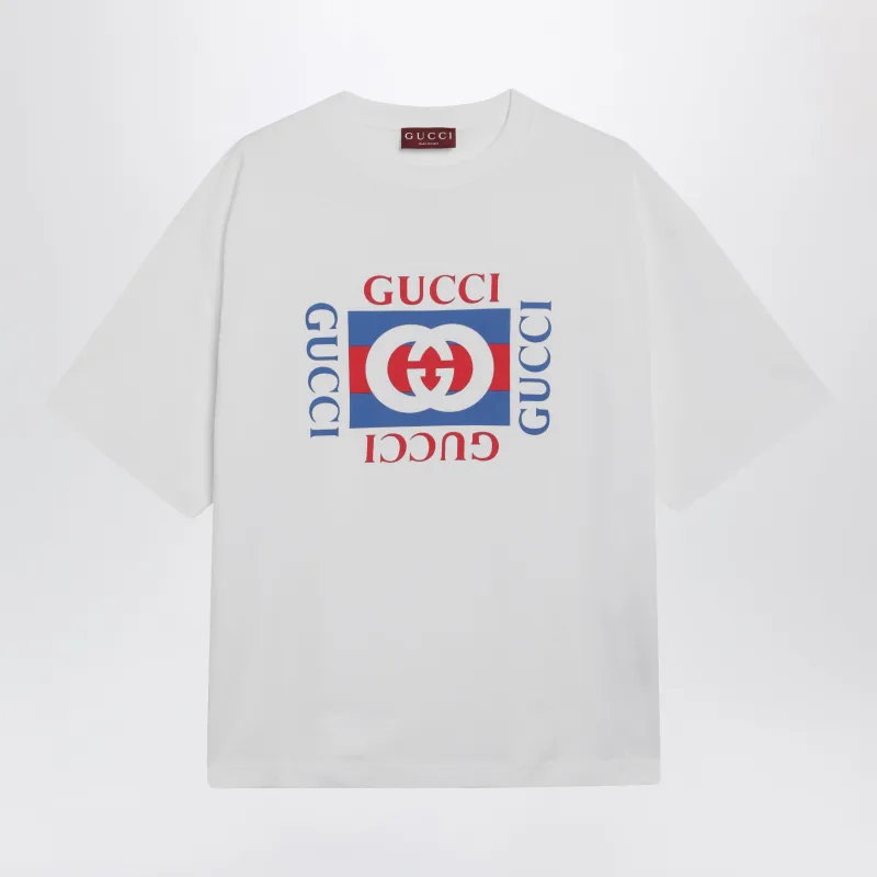 White T-Shirt With Logo Print made by Gucci