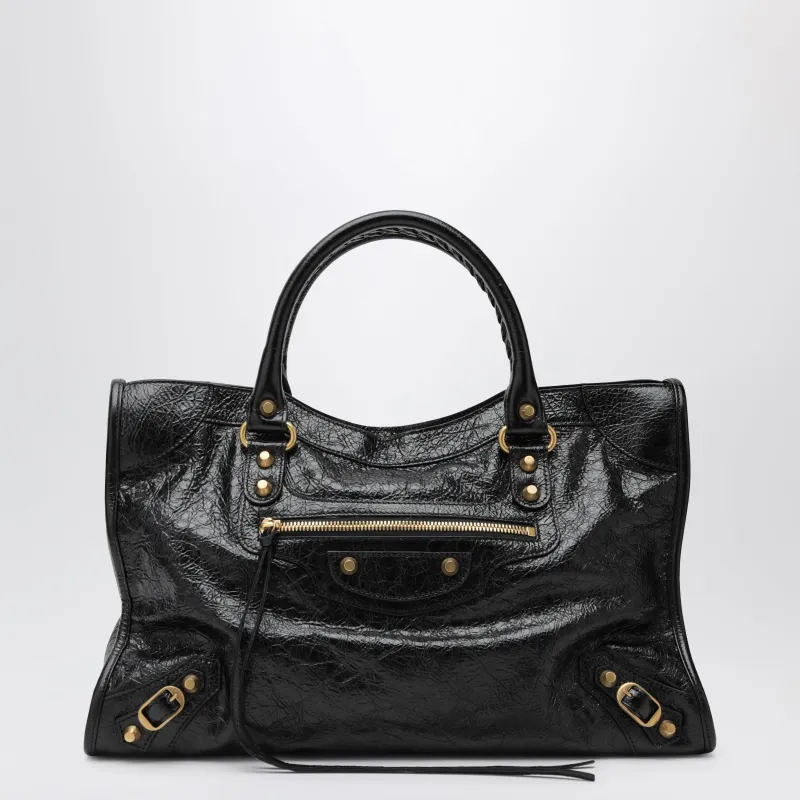 Medium Le City Bag In Black/Antique Gold made by Balenciaga