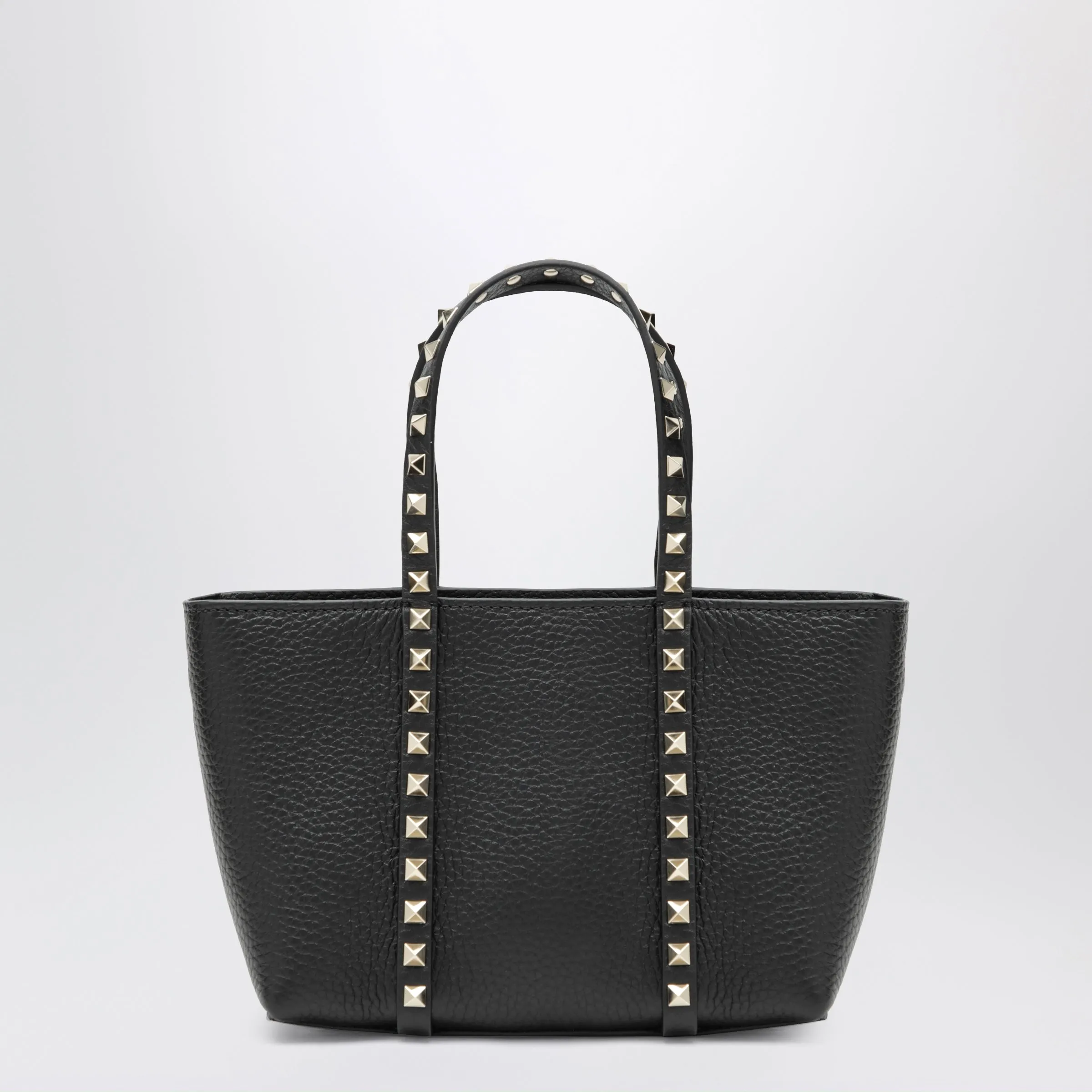 Black Rockstud Bag In Grained Calfskin sold by Wanan Luxury