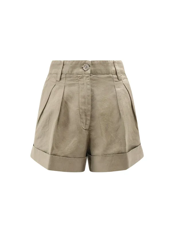Cotton And Linen Shorts made by Aspesi