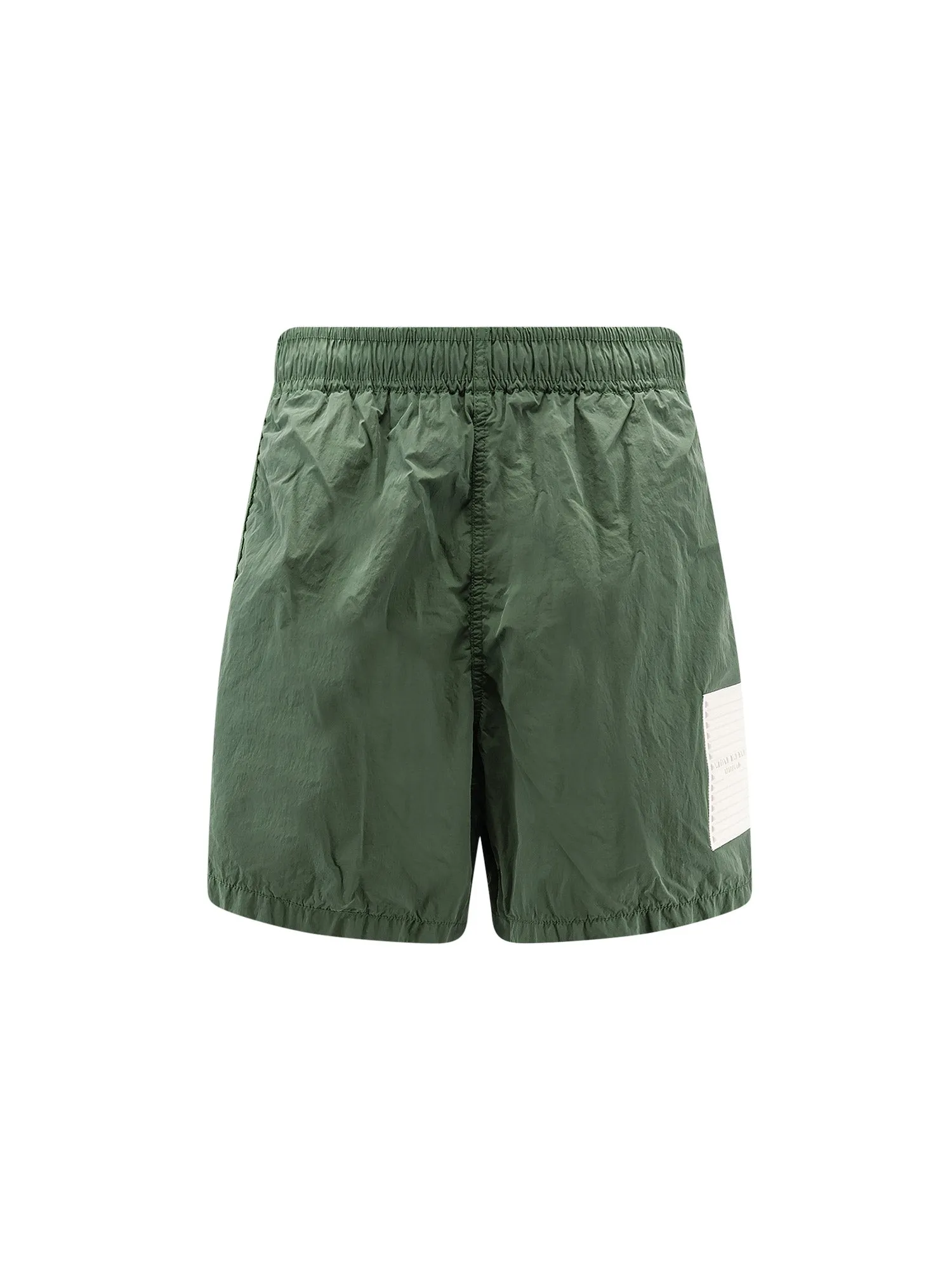 Nylon Swim Trunks With Contrasting Logo Patch sold by Wanan Luxury