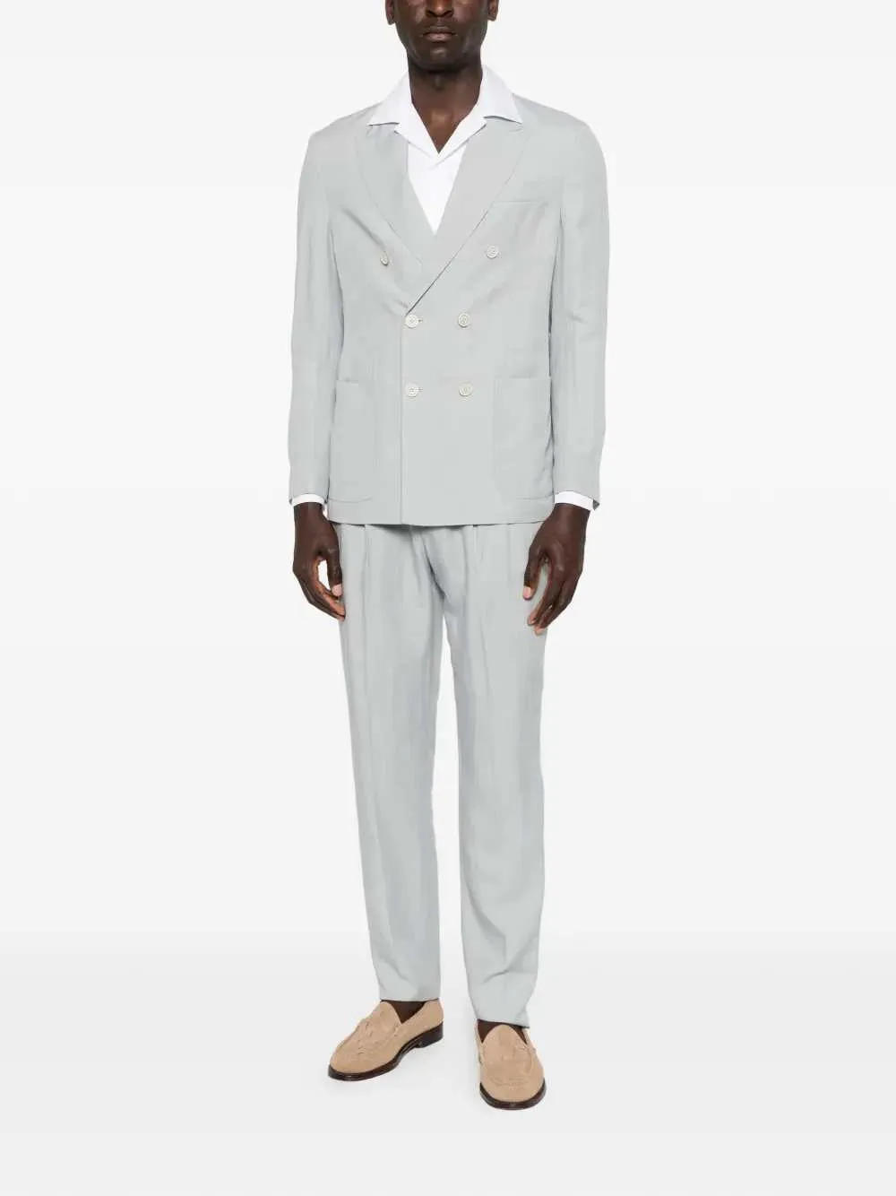 Double-Breasted Linen Suit sold by Wanan Luxury product image thumbnail 2