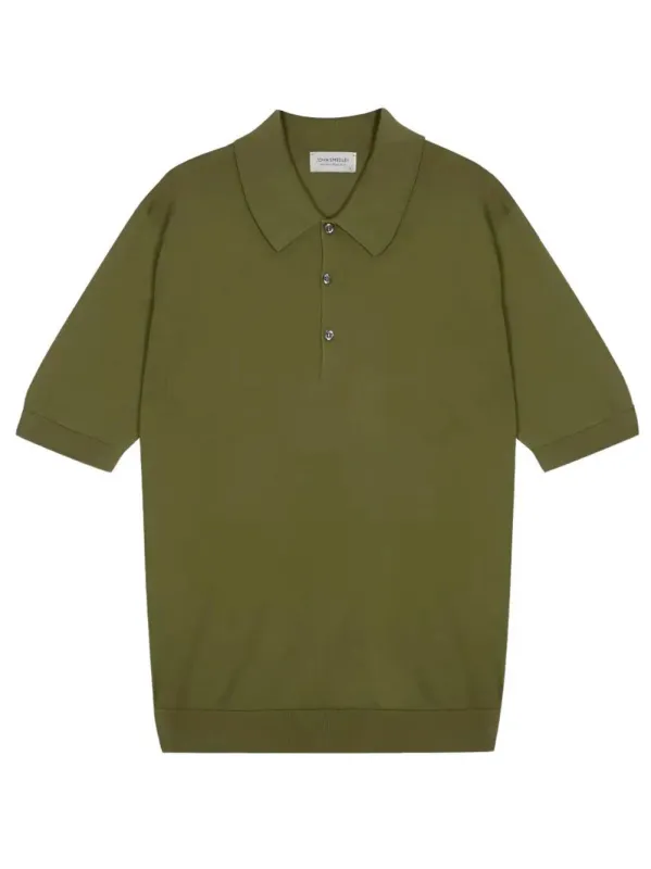 Isis Fine Knit Cotton Polo Shirt made by John Smedley