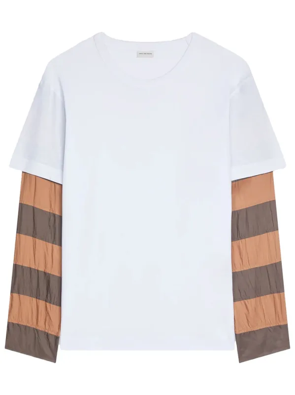 Loose Fit Contrast Striped Sleeves T-Shirt made by Dries Van Noten