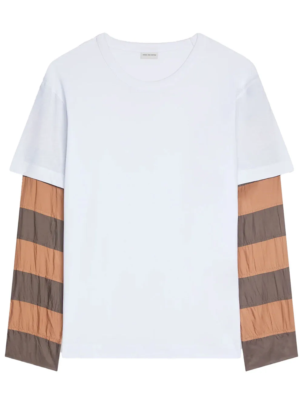 Loose Fit Contrast Striped Sleeves T-Shirt sold by Wanan Luxury