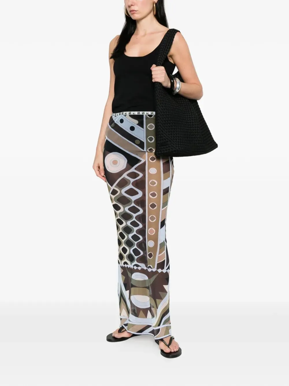 Long Tulle Skirt With Vivara Print sold by Wanan Luxury product image thumbnail 2