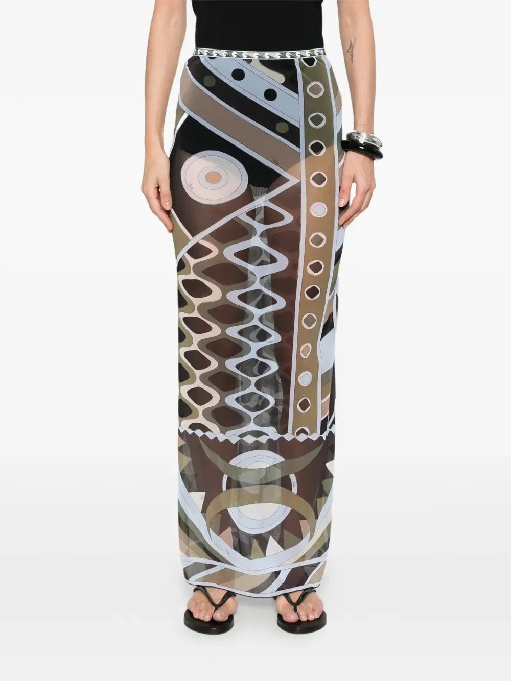Long Tulle Skirt With Vivara Print sold by Wanan Luxury product image thumbnail 3