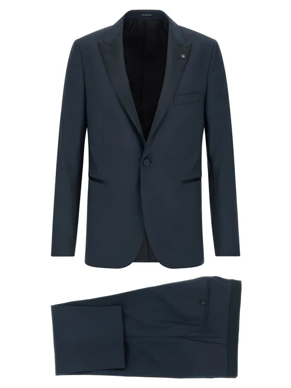 Tuxedo Dress Suits Blue made by Tagliatore