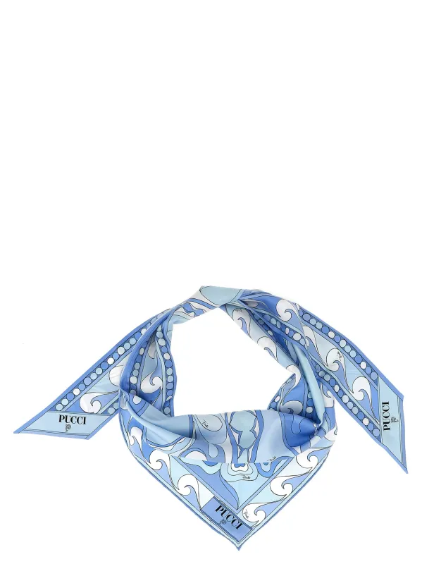 Bandeau Triangle Scarves And Foulards Light Blue made by Emilio Pucci