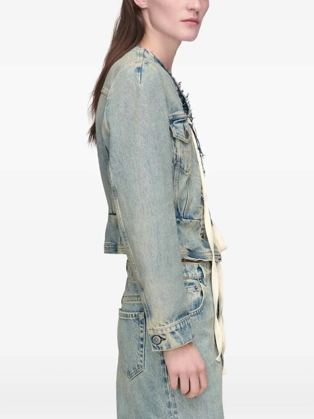 Jacket With Raw-Cut Hem sold by Wanan Luxury product image thumbnail 4
