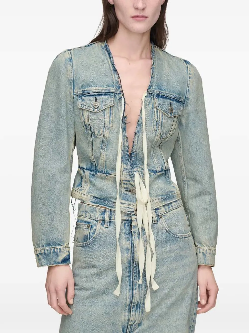 Jacket With Raw-Cut Hem sold by Wanan Luxury product image thumbnail 3