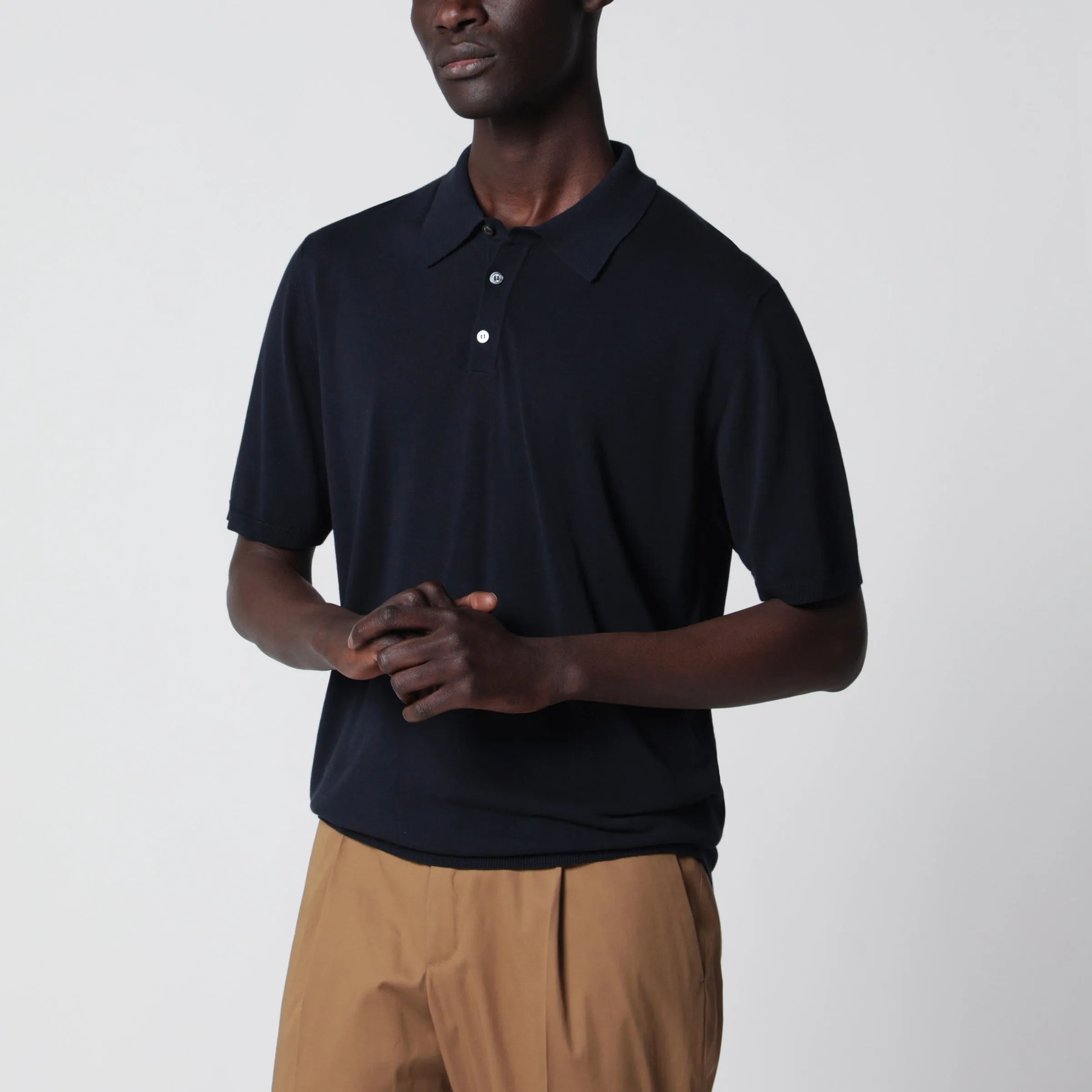 Regular Cotton Polo Navy Blue sold by Wanan Luxury