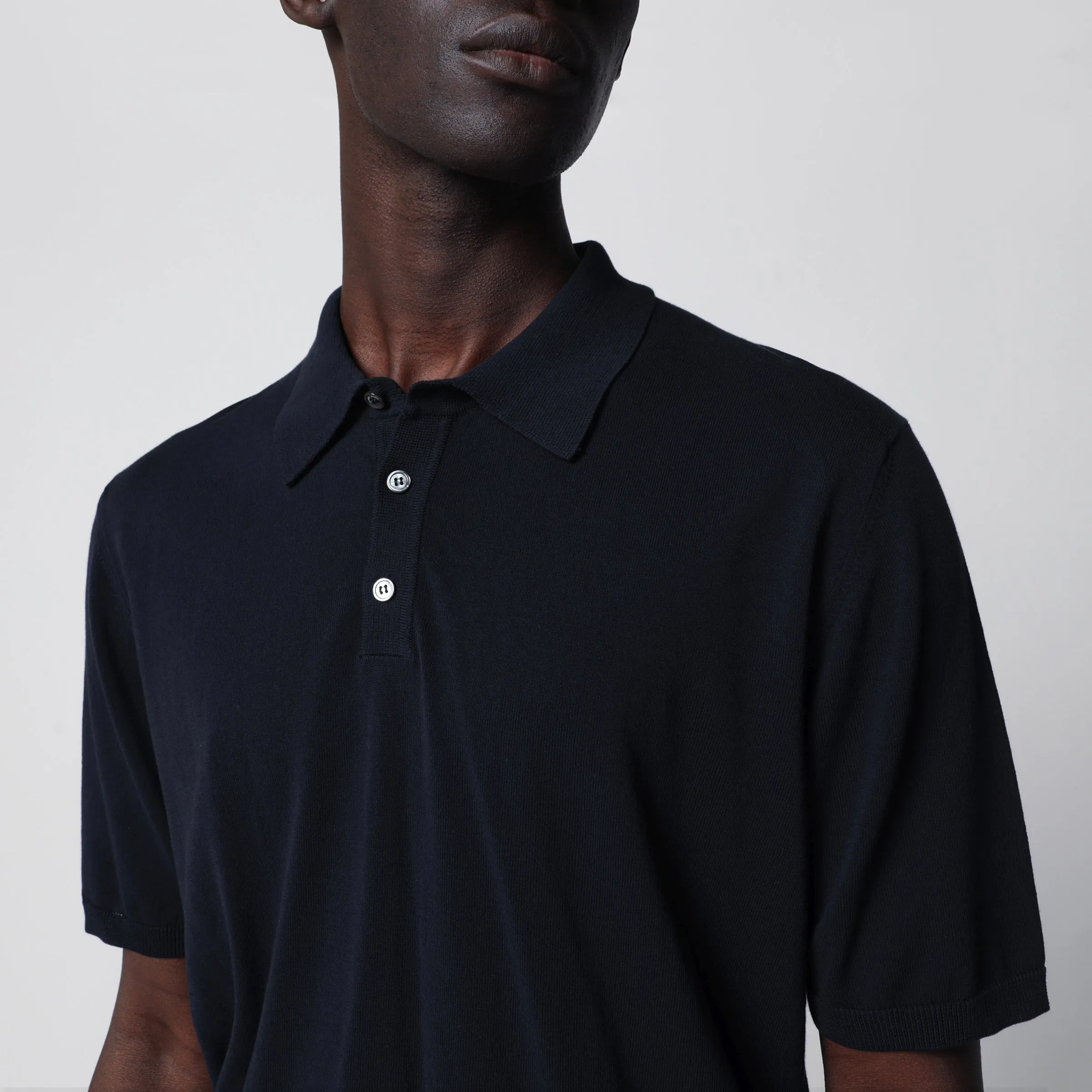 Regular Cotton Polo Navy Blue sold by Wanan Luxury product image thumbnail 2