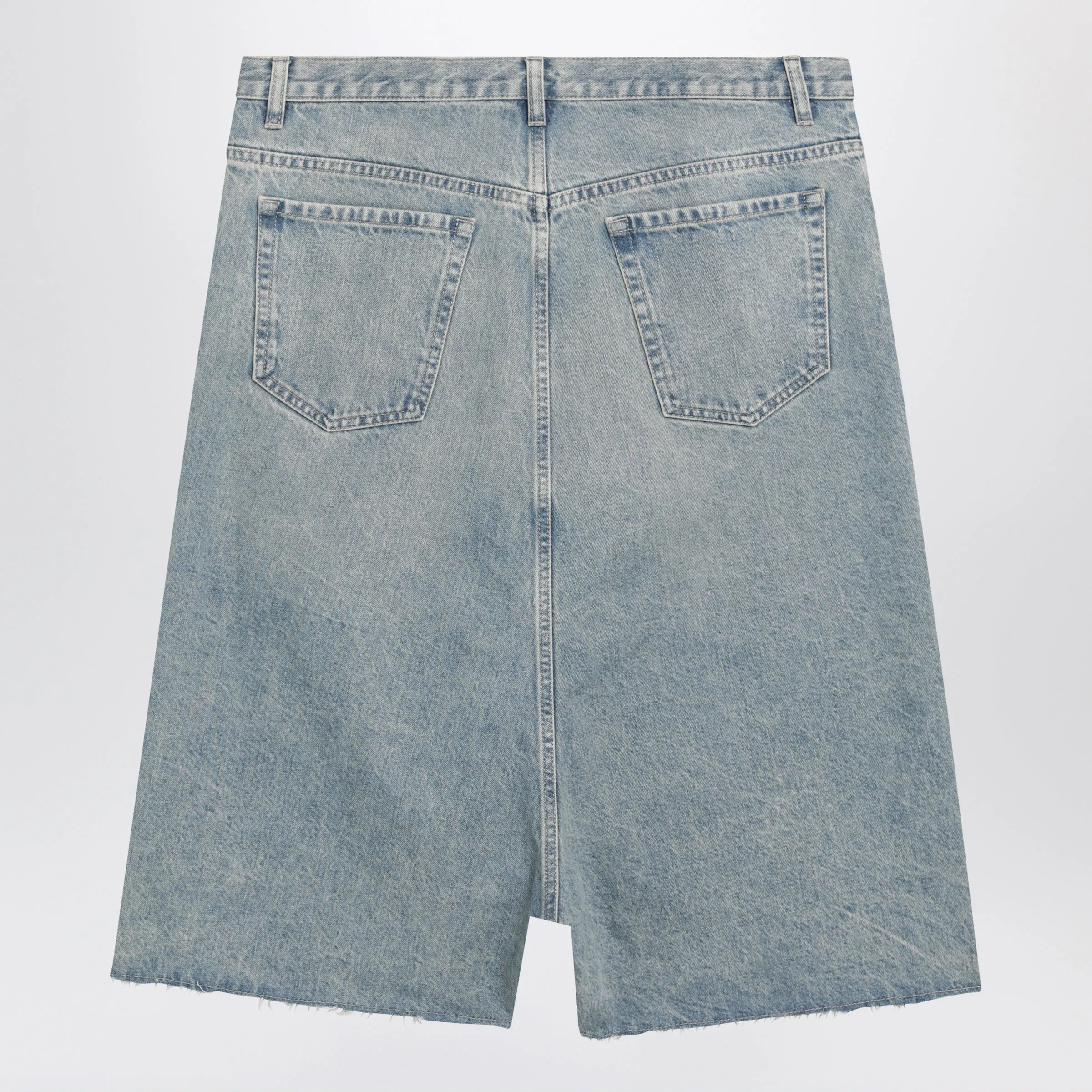 Low-Crotch Denim Bermuda Shorts In Ice Blue sold by Wanan Luxury product image thumbnail 2
