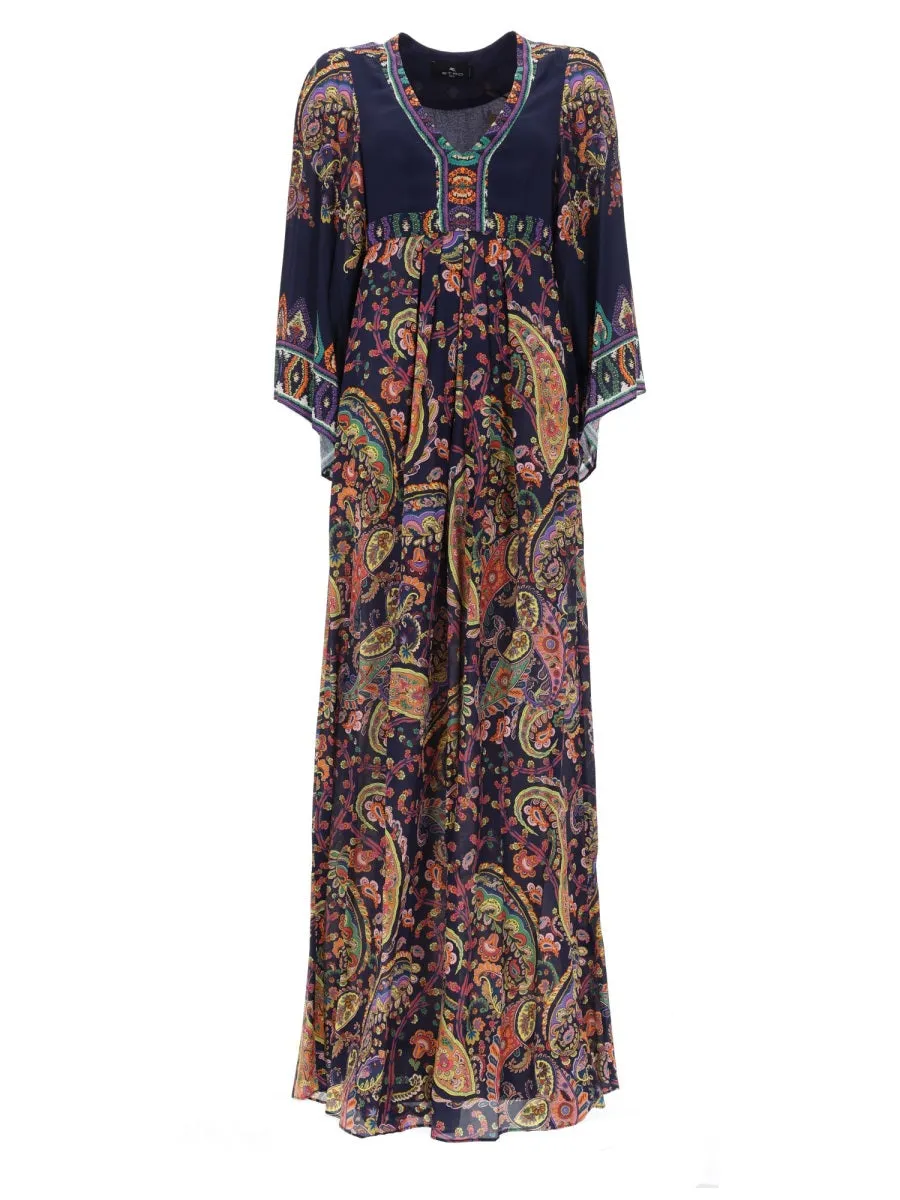 Abito Lungo Con Stampa "Paisley" sold by Wanan Luxury
