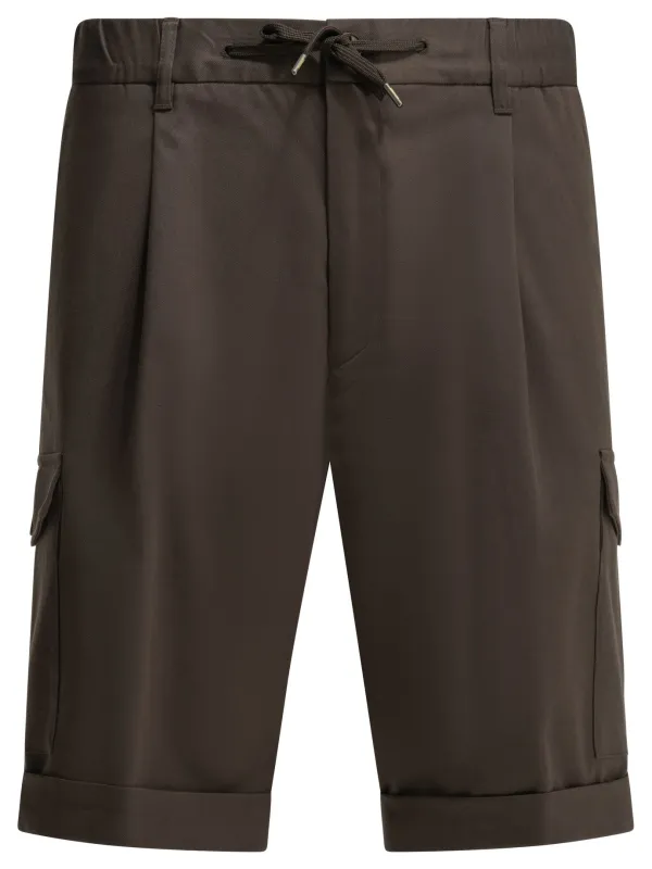 Cotton Cargo Shorts Brown made by Herno