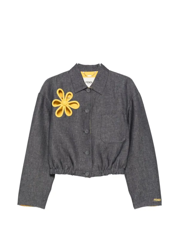 Embroidered Denim Jacket made by Fendi