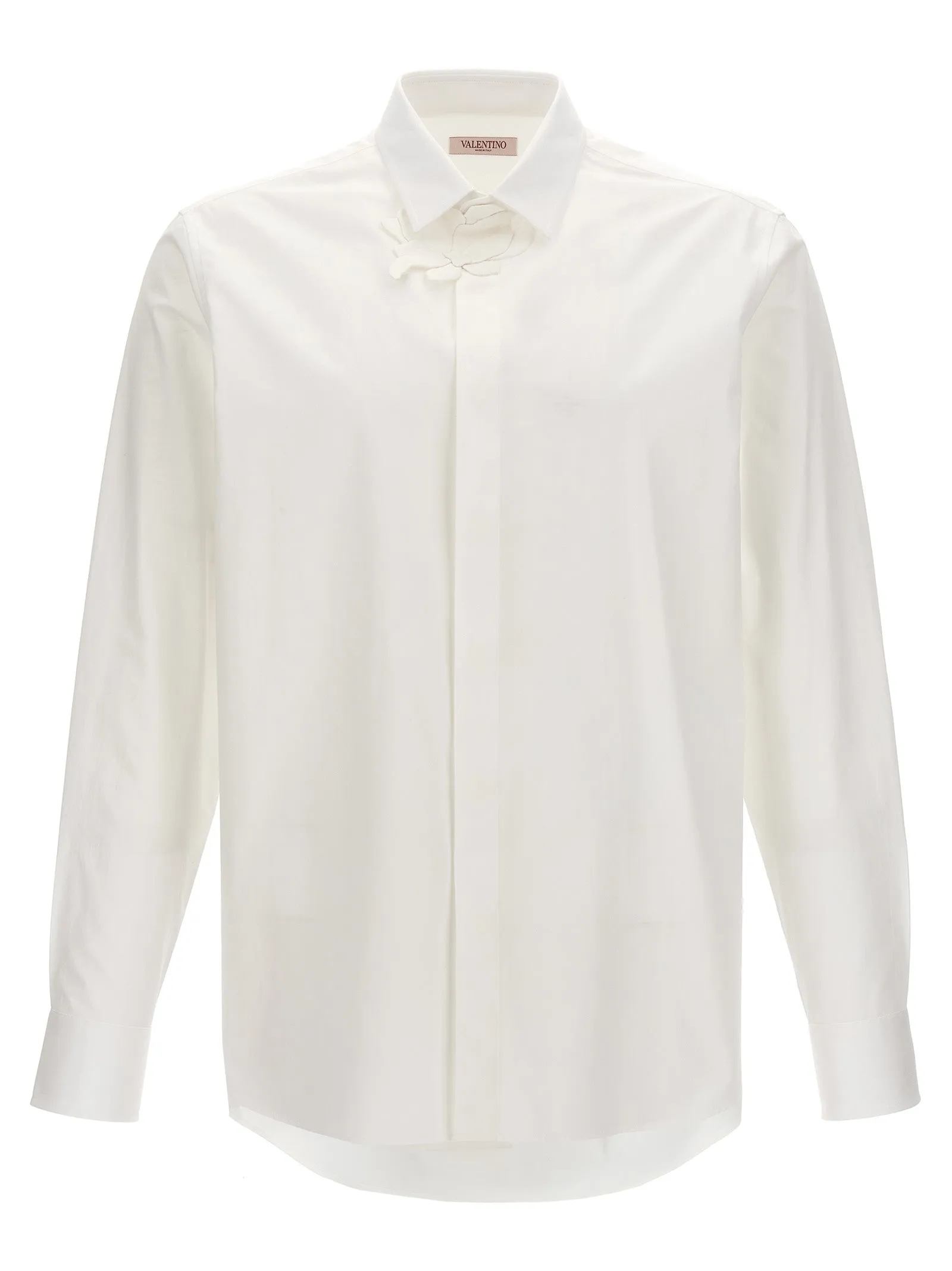 Valentino Shirt With Flower Patch Shirt And Blouse White sold by Wanan Luxury