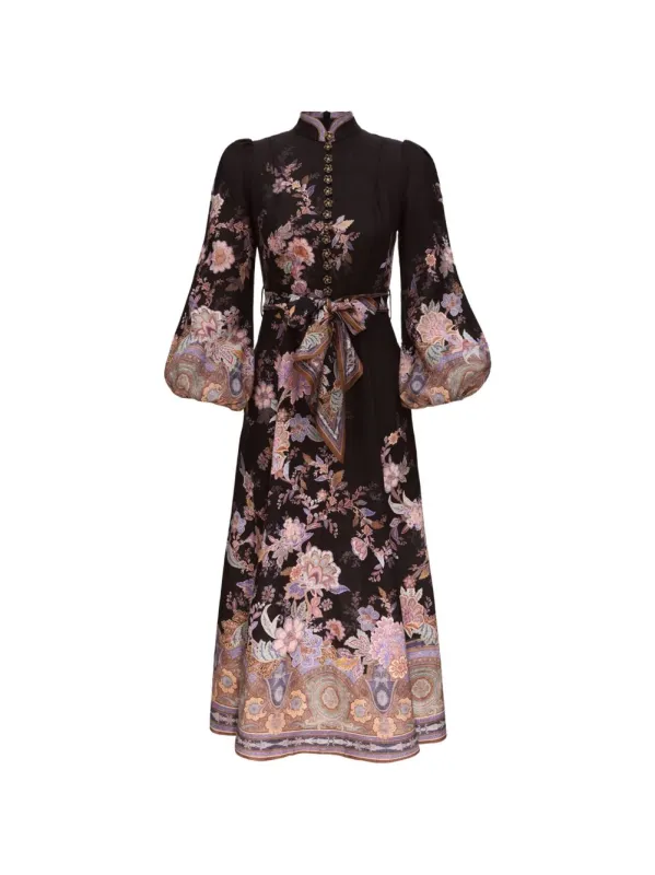 Luna Linen Midi Dress made by Zimmermann