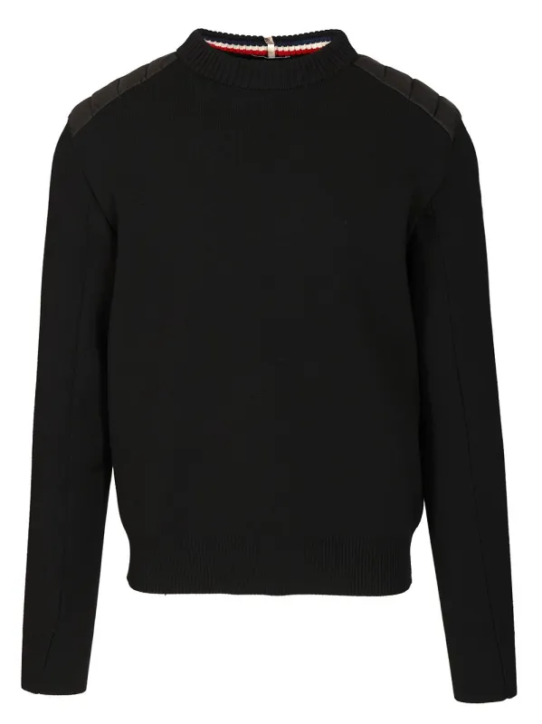 Crew Neck Sweater Knitwear Black made by Moncler