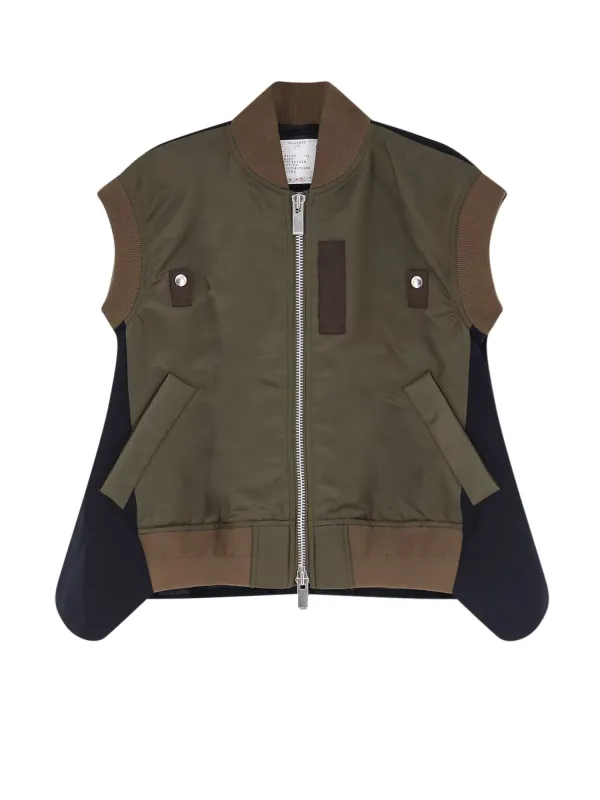 Nylon Jacket With Fabric Insert On The Back made by Sacai