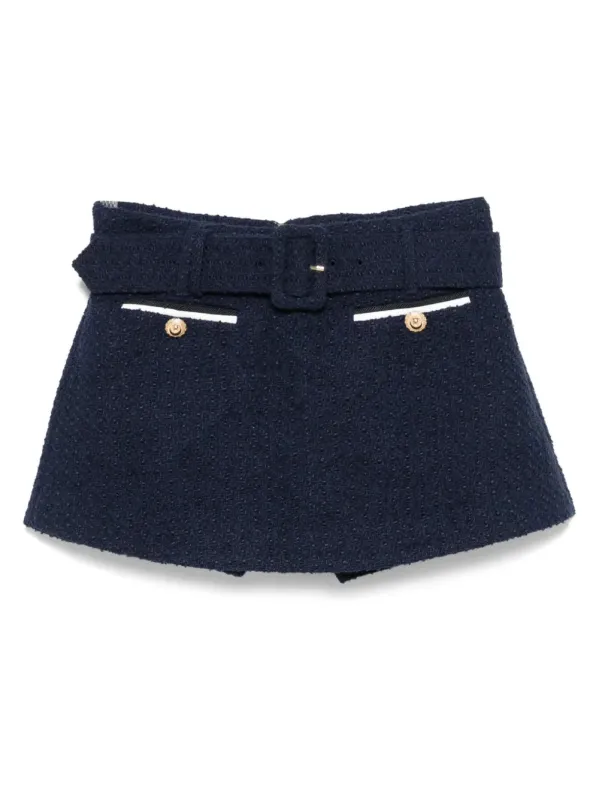 Bouclé Mini Skirt With Shorts made by Self-Portrait