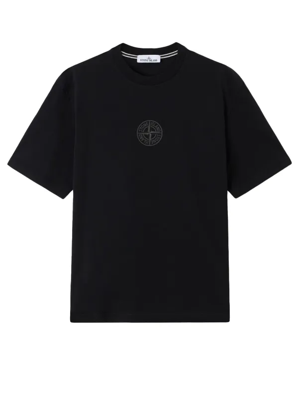 Cotton T-Shirt With Tone-On-Tone Logo Print On The Front made by Stone Island
