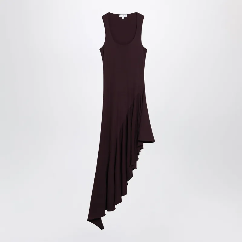 Asymmetric Fluid Jersey Dress In Burgundy Viscose made by Alaia