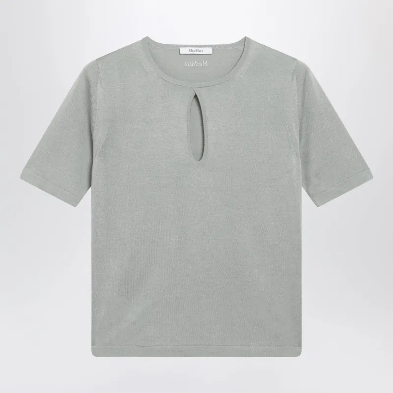 Crewneck Sweater In Pastel Green Silk And Cashmere made by MaxMara