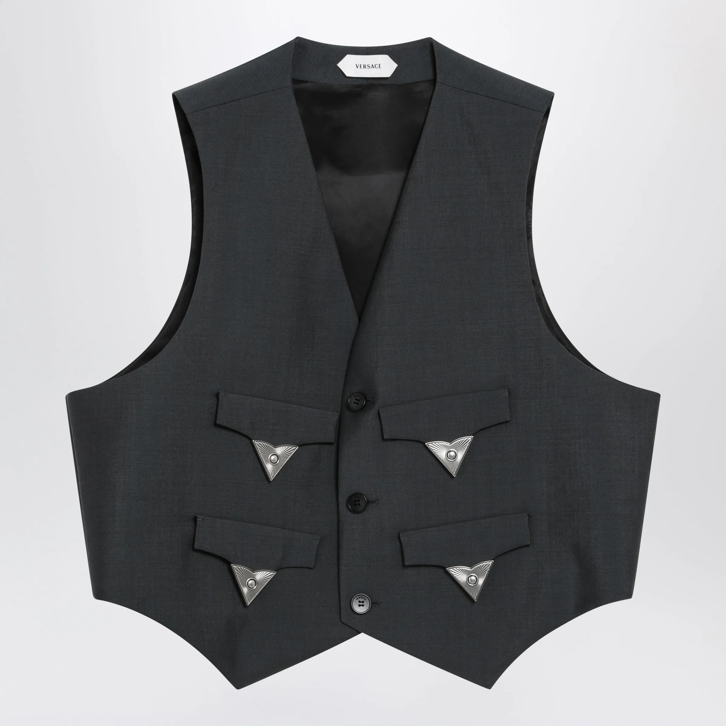 Grey Mohair Wool Vest sold by Wanan Luxury