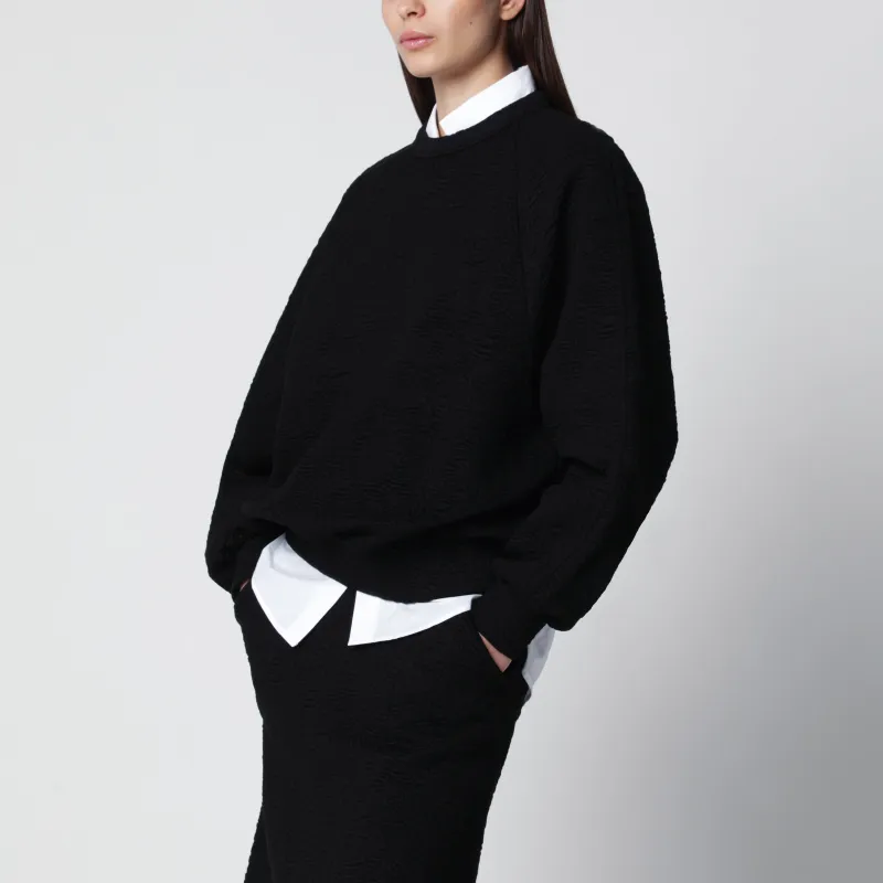 Black Viscose-Blend Sweatshirt made by Dries Van Noten