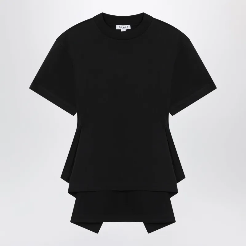 Panelled Cotton Jersey T-Shirt In Black made by Alaia