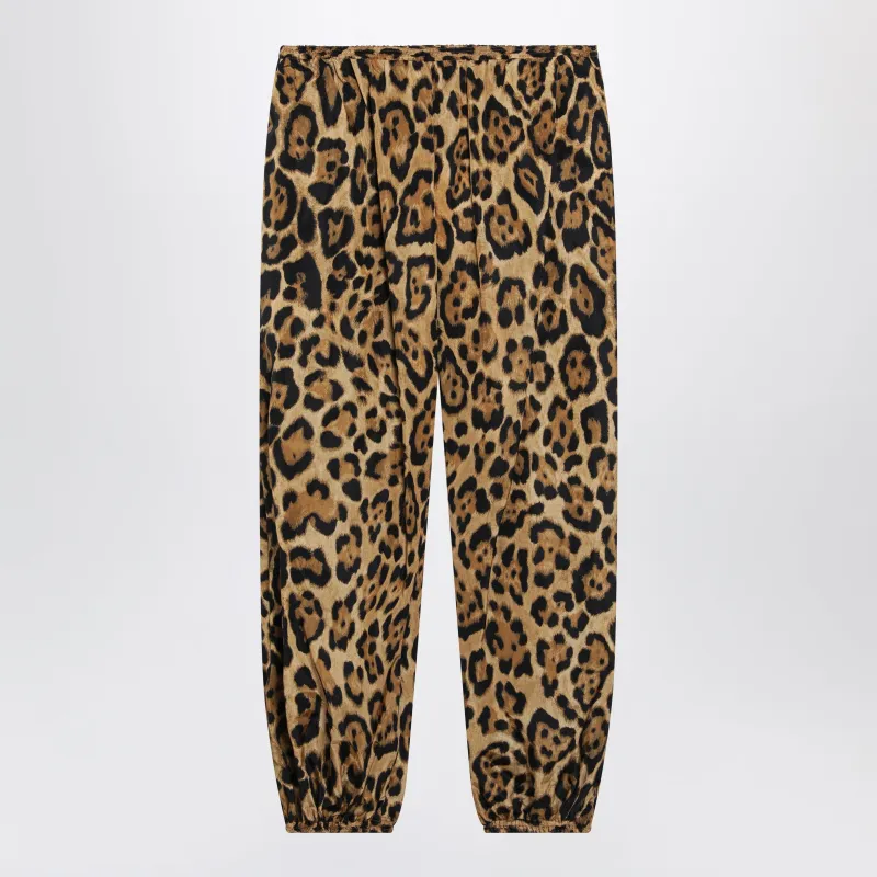 Leopard-Print Nylon Trousers made by Alaia
