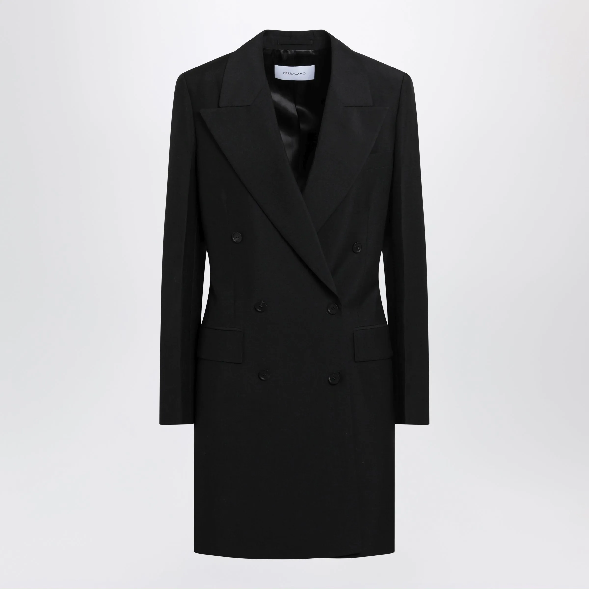 Black Double-Breasted Wool-Blend Suit sold by Wanan Luxury