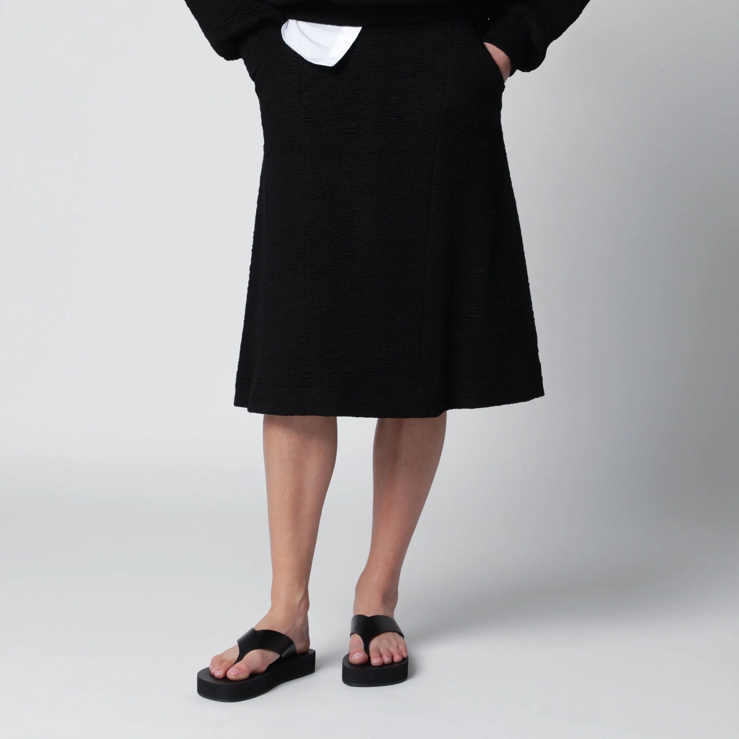 Black Viscose-Blend Skirt sold by Wanan Luxury