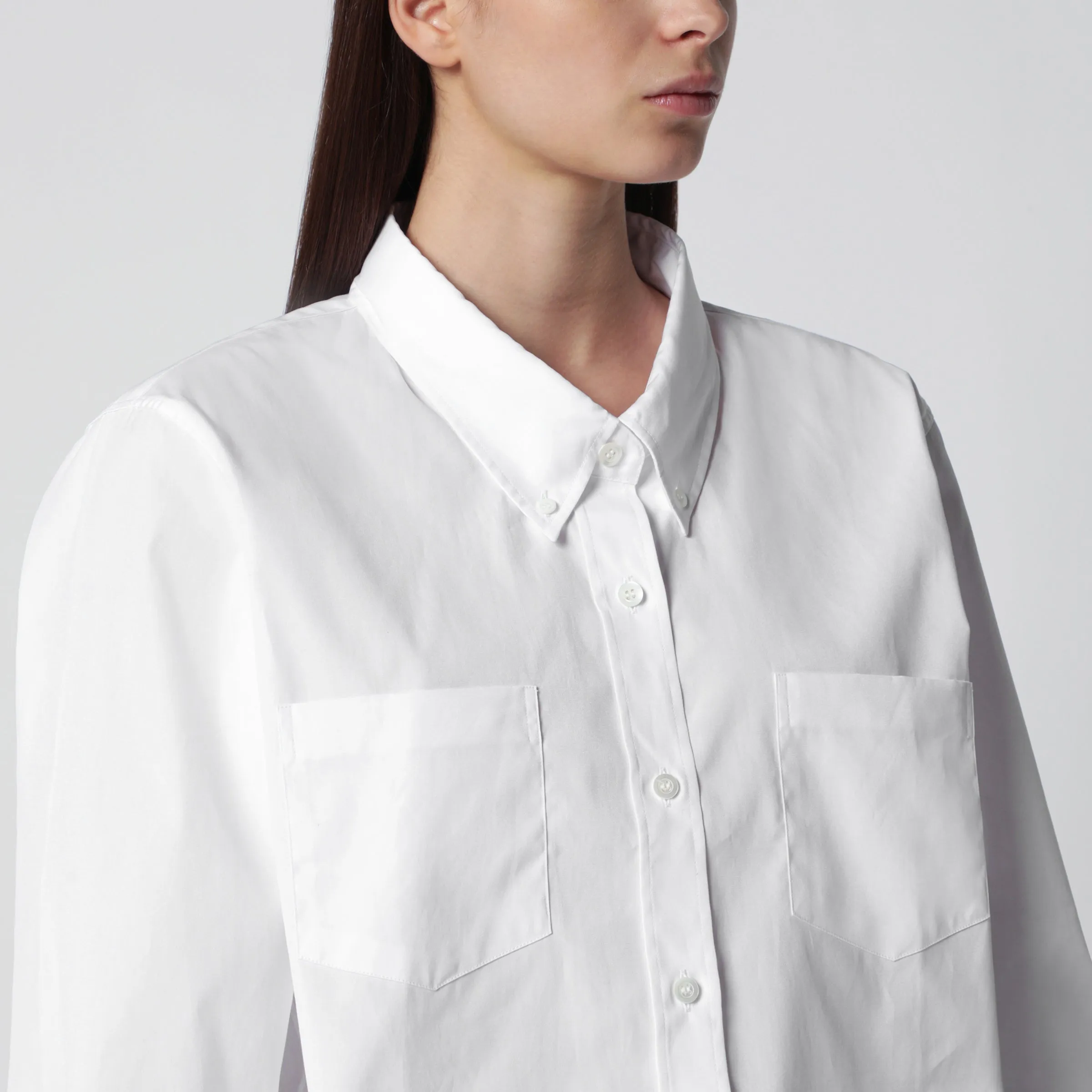 White Button-Down Cotton Shirt sold by Wanan Luxury product image thumbnail 2
