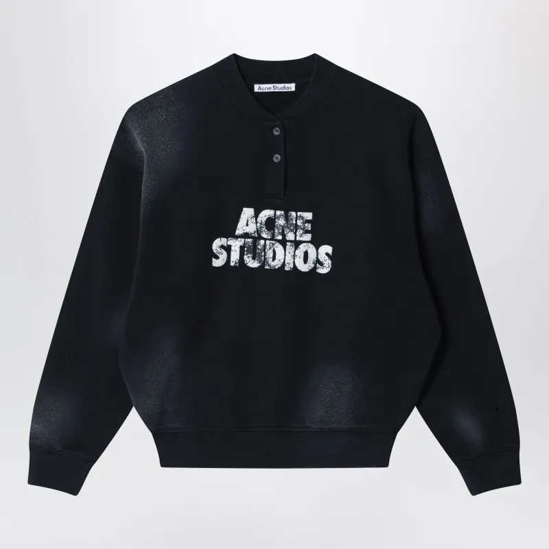 Fleece Logo Sweatshirt Black made by Acne Studios