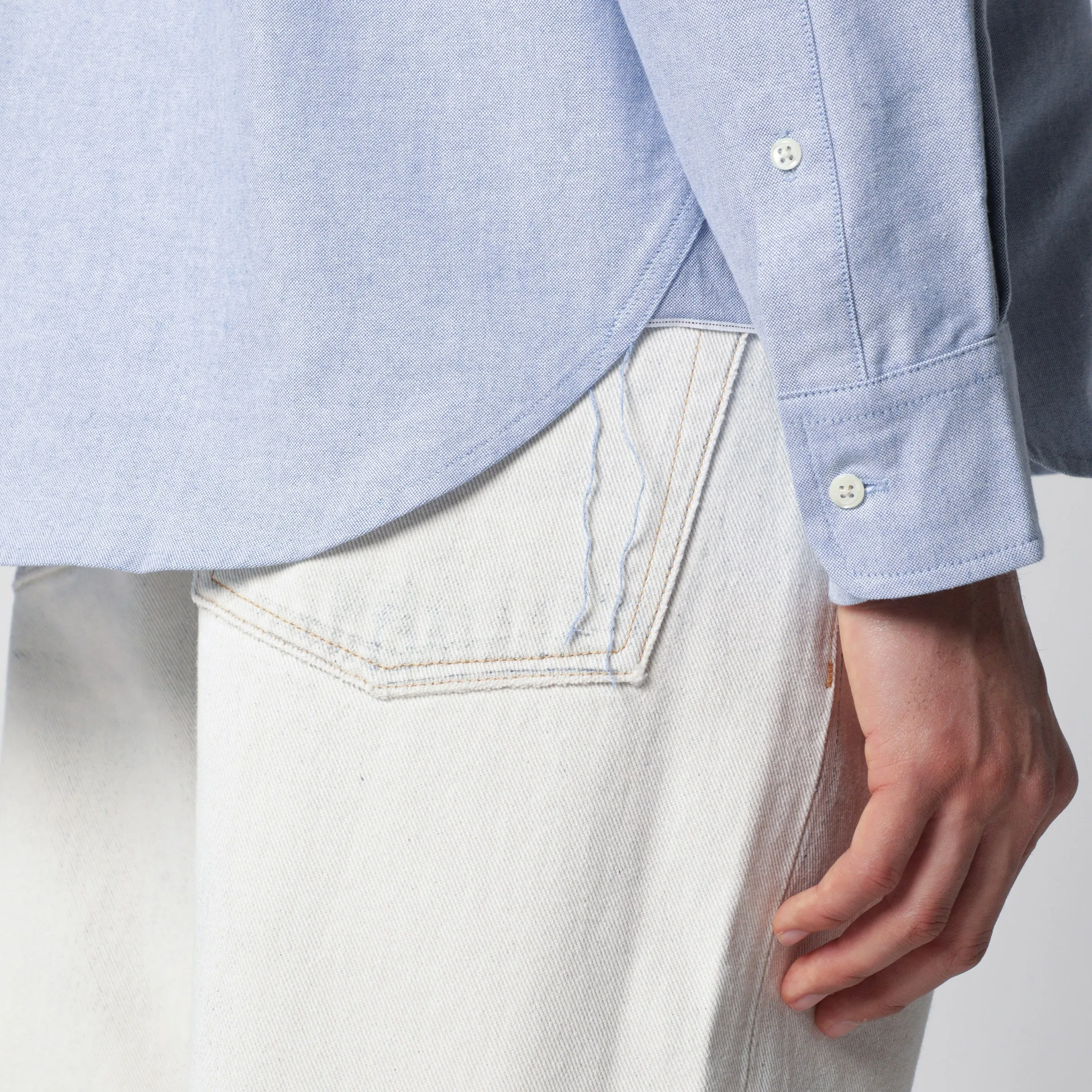 Light Blue Button-Down Cotton Shirt sold by Wanan Luxury product image thumbnail 2