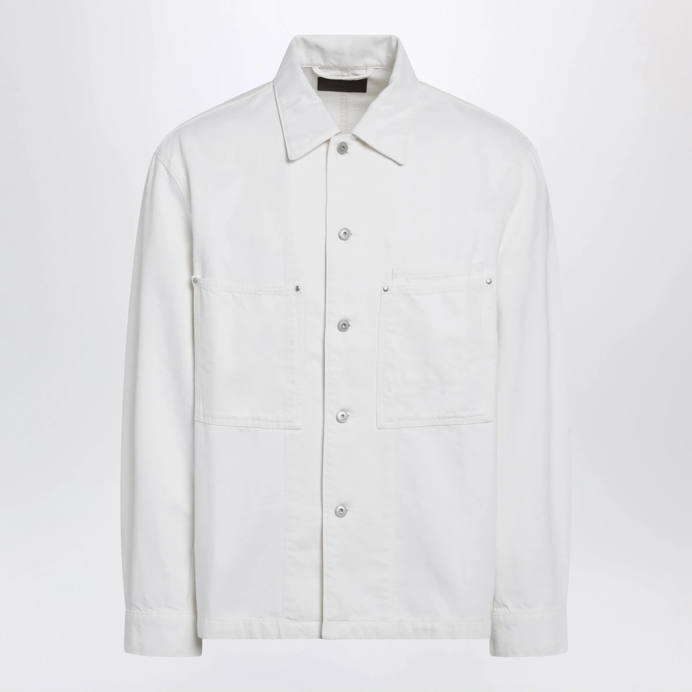 White Denim Shirt Jacket sold by Wanan Luxury