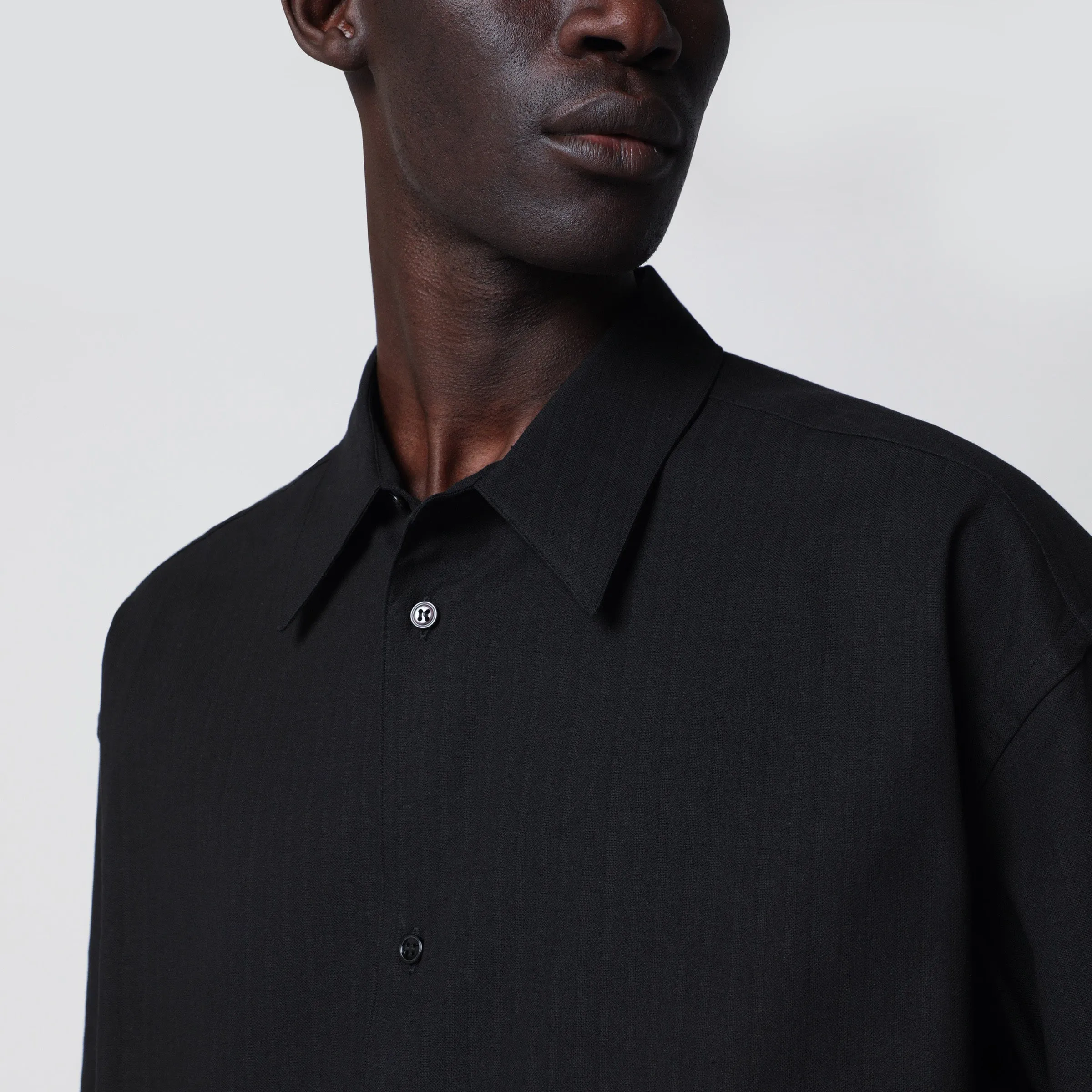 Black Cotton And Linen Shirt sold by Wanan Luxury product image thumbnail 2