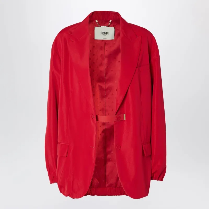 Red Technical Viscose Jacket made by Fendi