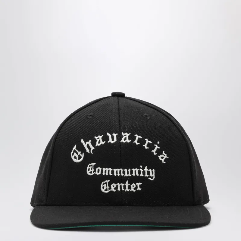 Black Baseball Cap With Embroidered Logo made by Willy Chavarria