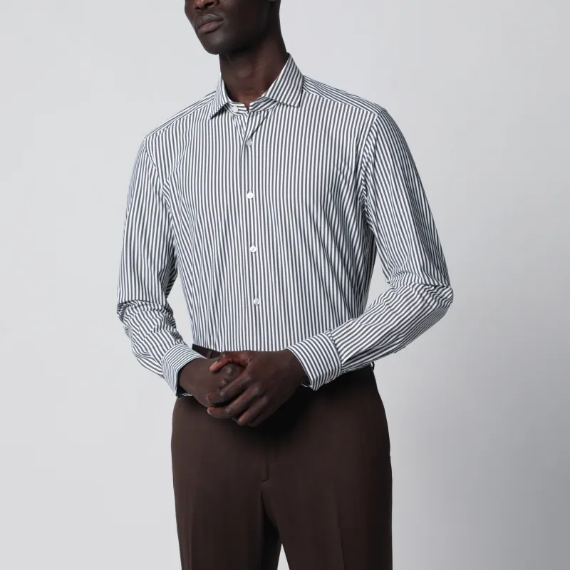 White Active Striped Tailor Fit Shirt made by Xacus