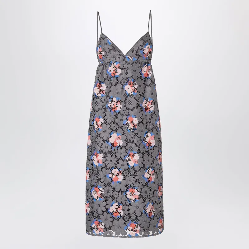 Grey Lace Dress With Print made by Fendi