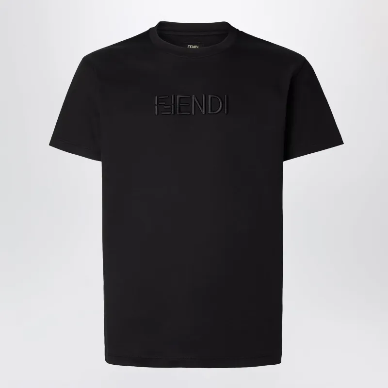 White Cotton T-Shirt made by Fendi